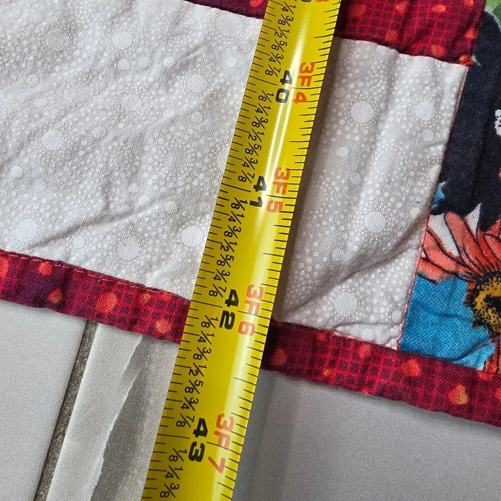 Heritage Springs Handmade Floral Patchwork Quilt Red White Blue Poppy 43x35 W1